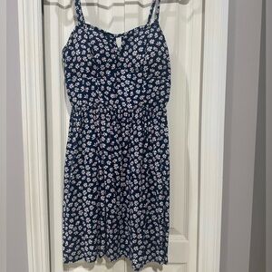 Floral Print Spaghetti Strap Mini Dress Padded Bra Adjustable Straps